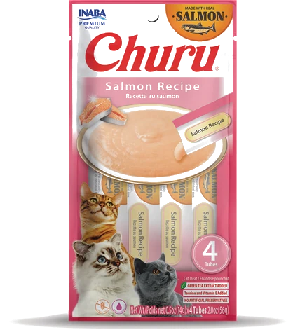 مكافآت القطط INABA Churu بنكهة السلمون